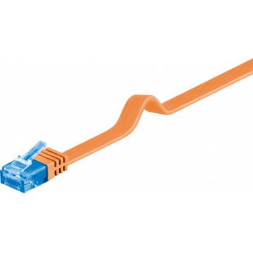Cablu de retea RJ45 CAT 6A flat UTP 1m Orange, Goobay 96310