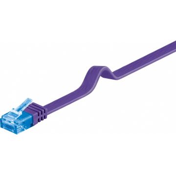 Cablu de retea RJ45 CAT 6A flat UTP 2m Mov, Goobay G96324