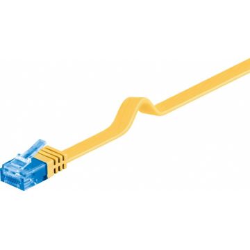 Cablu de retea RJ45 CAT 6A flat UTP 3m Galben, Goobay 96329