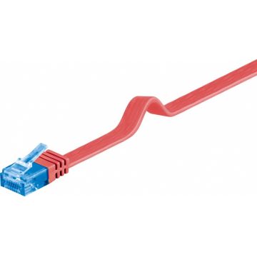 Cablu de retea RJ45 CAT 6A flat UTP 5m Rosu, Goobay 96344