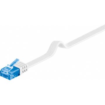 Cablu de retea RJ45 CAT 6A flat UTP 7m Alb, Goobay G96358