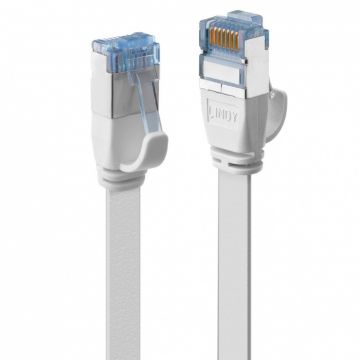 Cablu de retea RJ45 Cat.6A U/FTP Flat 1m Alb, Lindy L47541