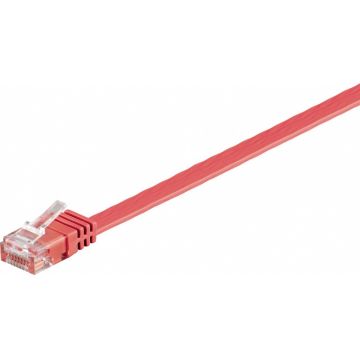 Cablu de retea UTP cat 6 flat 1m Rosu, Goobay 96400