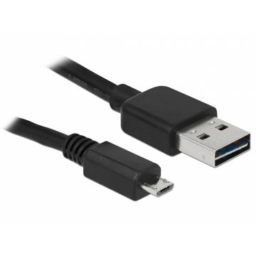 Cablu EASY-USB 2.0-A la micro USB 2.0-B T-T 0.5m, Delock 85156