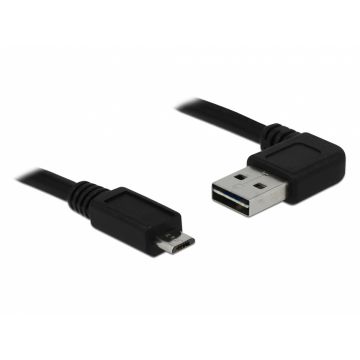 Cablu EASY-USB 2.0-A unghi stanga/dreapta la micro-B T-T unghi 5m, Delock 83385