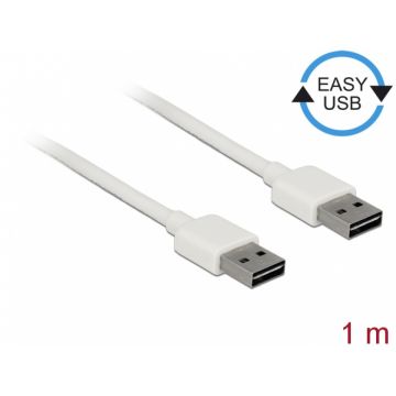 Cablu EASY-USB 2.0 tip A T-T 1m Alb, Delock 85193