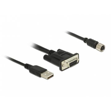 Cablu M8 waterproof la DB9 RS-232 1.2m M-M, Navilock 62875