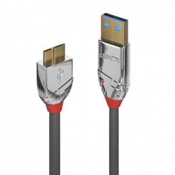 Cablu micro USB-B 3.0 la USB-A 1m CROMO Line, Lindy L36657*