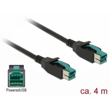 Cablu PoweredUSB 12V T-T 4m pentru POS/terminale, Delock 85495