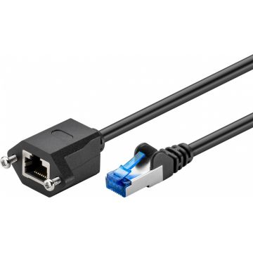 Cablu prelungitor RJ 45 CAT 6A S/FTP (PiMF) 1m Negru, Goobay 77574