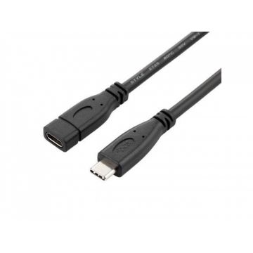 Cablu prelungitor USB 3.1 Gen 2-C T-M 1m Negru, KU31MFA1