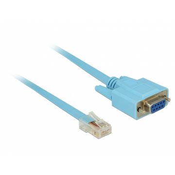Cablu serial RS-232 DB9 la Serial RS-232 RJ45 (pentru router Cisco) 1m, Delock 63341
