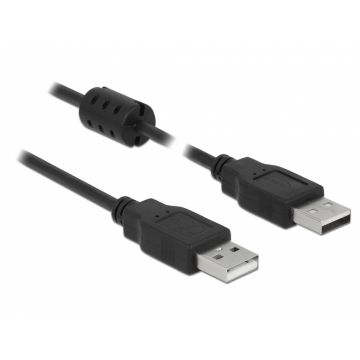 Cablu USB 2.0 tip A T-T 1m Negru, Delock 84889