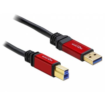 Cablu USB 3.0 A-B Premium T-T 3m, Delock 82758