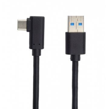 Cablu USB 3.0-C unghi 90 grade la USB-A 3m T-T Negru, KU31CZ3BK