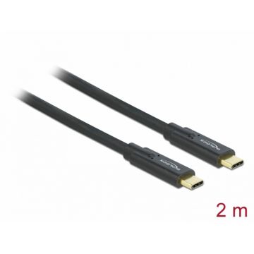 Cablu USB 3.1 Tip C la tip C T-T 5A E-Marker 2m, Delock 85527