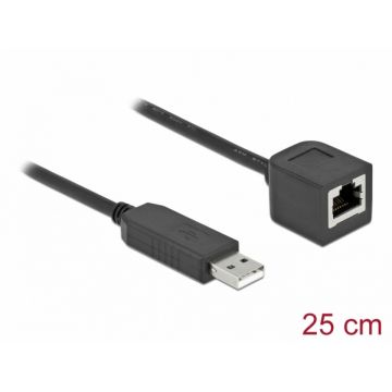 Cablu USB la serial RS-232 RJ45 (pentru router Cisco) T-M 0.25m, Delock 64162