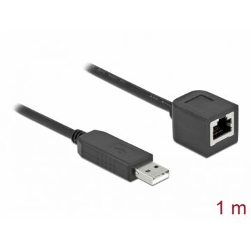 Cablu USB la serial RS-232 RJ45 (pentru router Cisco) T-M 1m, Delock 64164