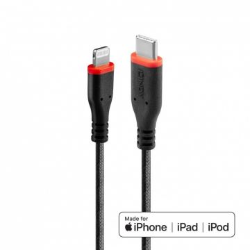 Cablu USB type C la Lightning T-T 2m rezistent, Lindy L31287