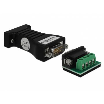 Convertor 1 x Serial RS-232 DB9 la 1 x Serial RS-485 cu protectie EDS 600 W si temperatura extinsa, Delock 62919