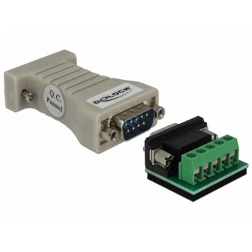 Convertor Serial RS-232 DB9 la Serial RS-422/485 DB9 M-T cu protectie ESD 15 kV, Delock 62920