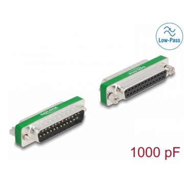Adaptor RF/EMI Interference Suppression Filter D-Sub 25 pini T-M low-pass filter capacitive, Delock 66479