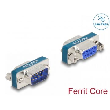Adaptor serial RF/EMI Interference Suppression Filter D-Sub 9 pini T-M low-pass inductive, Delock 66475