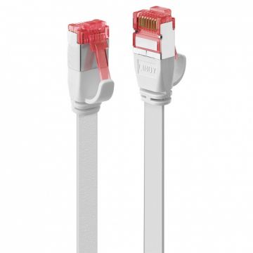 Cablu de retea RJ45 Cat.6 U/FTP Flat 0.3m Alb, Lindy L47560