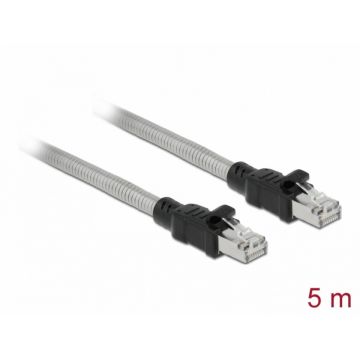 Cablu de retea RJ45 Cat.6A FTP cu izolatie metalica 5m Negru, Delock 80111