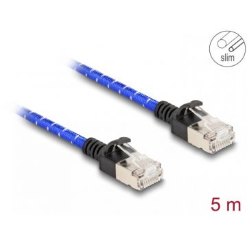 Cablu de retea RJ45 Cat.6A FTP Slim brodat 5m, Delock 80380