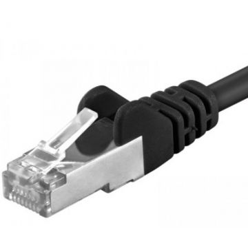 Cablu de retea RJ45 Cat. 6A S/FTP (PiMF) 0.25m Negru, sp6asftp002C