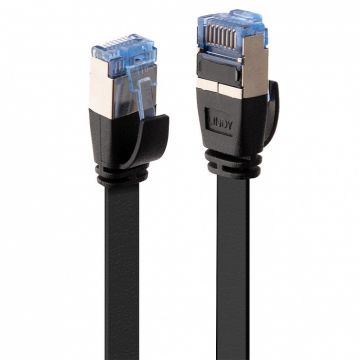 Cablu de retea RJ45 Cat.6A U/FTP Flat 0.3m Negru, Lindy L47480