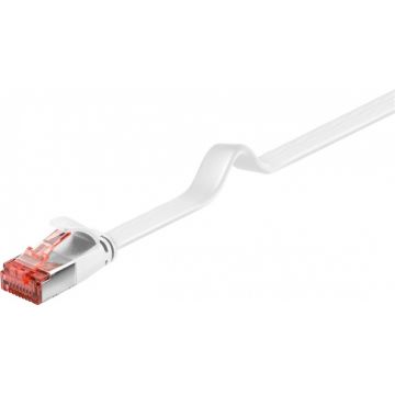 Cablu de retea RJ45 flat FTP Cat.6 0.5m Alb, Goobay G94914