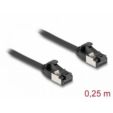 Cablu de retea RJ45 FTP Cat.8.1 flexibil 0.25m Negru, Delock 80181