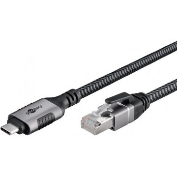 Cablu de retea USB 3.1 type C la RJ45 LAN Cat.6 FTP T-T 2m, Goobay G70698