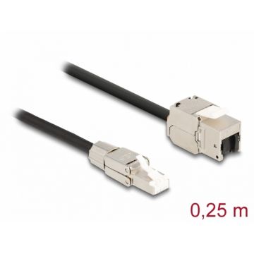 Cablu prelungitor RJ45 SFTP Cat.6A 0.25m, Delock 87203