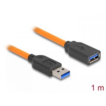 Cablu prelungitor USB 3.1-A pentru tethered shooting T-M 1m Orange, Delock 87963