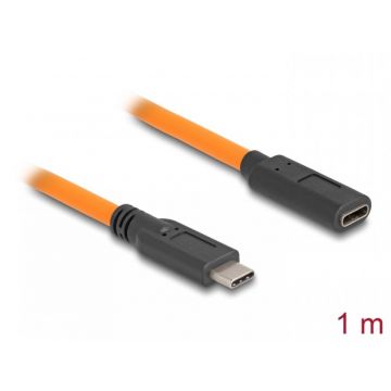 Cablu prelungitor USB 3.1 type C pentru tethered shooting T-m 1m Orange, Delock 87960