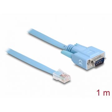 Cablu RS-232 DB9 la Serial RS-232 RJ45 T-T 1m, Delock 63353