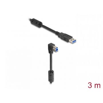 Cablu USB 3.0-A la USB-B drept/unghi jos 3m, Delock 81114