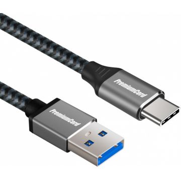 Cablu USB 3.1 Gen1 type C la USB-A brodat 3A T-T 0.5m, ku31cs05
