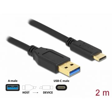 Cablu USB 3.2-A Gen2 la USB type C T-T 2m, Delock 84004