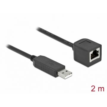 Cablu USB la serial RS-232 RJ45 (pentru router Cisco) T-M 2m, Delock 64165