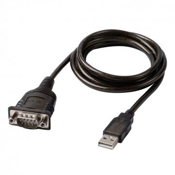 Adaptor USB-A la Serial RS232 DB9 FTDI cu COM Retention, Lindy L43413