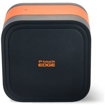 brother Imprimanta mobila de etichete Brother PTE920BTZ1 CUBE Pro, pentru banda de 36 mm latime, Negru-Portocaliu