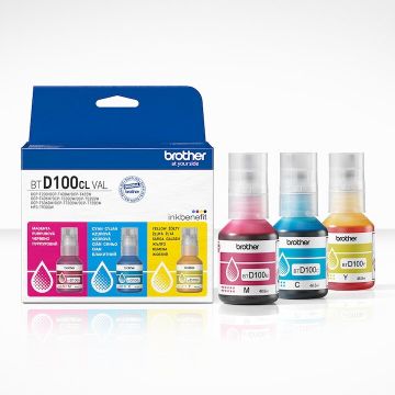 brother Set Cerneala Originala Brother BTD100CLVAL, 3 Culori Cyan, Magenta, Galben