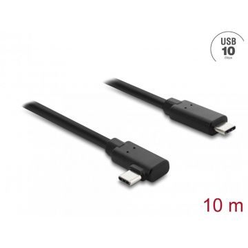 Cablu Activ Optic USB type C 10Gbp T-T drept/unghi 10m, Delock 87242
