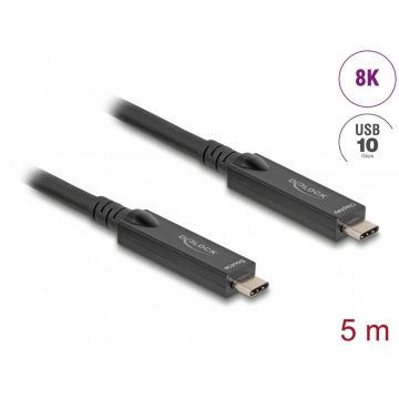 Cablu activ optic USB type C 8K60Hz/4K120Hz T-T 5m, Delock 84255