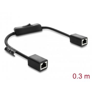 Cablu de retea RJ45 Cat.6 F/UTP M-M 0.3m cu switch, Delock 81565