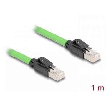 Cablu de retea RJ45 Cat.6A SFTP TPU 1m Verde pentru medii industriale, Delock 80889